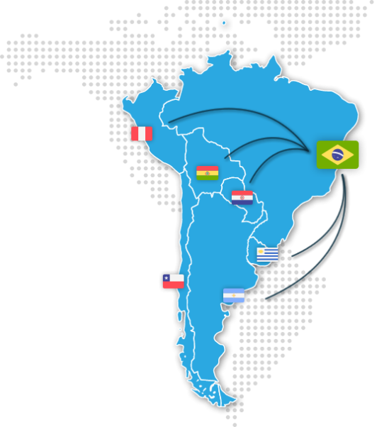 Presença em Toda a América do Sul Presença em Toda a América do Sul